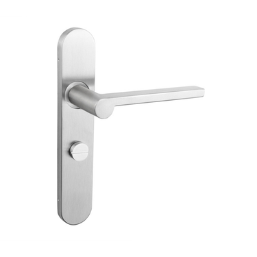 Caserta door handle stainless steel with rounded shield WC63/8 bathroom lock
