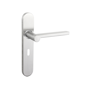 Caserta door handle stainless steel with rounded shield SL56