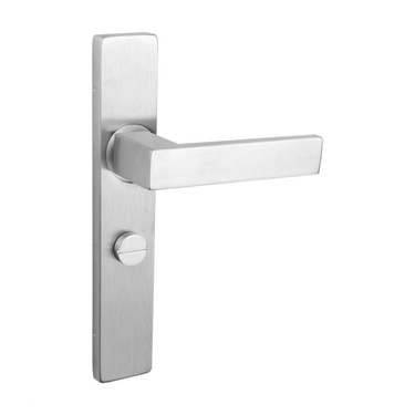 Imperio door handle stainless steel with rectangular shield WC63/8 bathroom lock