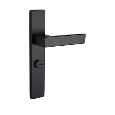 Imperio door handle black with rectangular shield WC63/8 bathroom lock