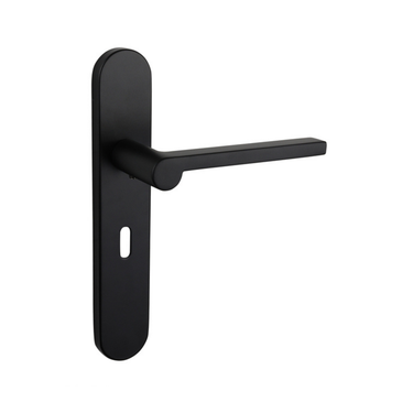 Caserta door handle black with rounded shield SL56