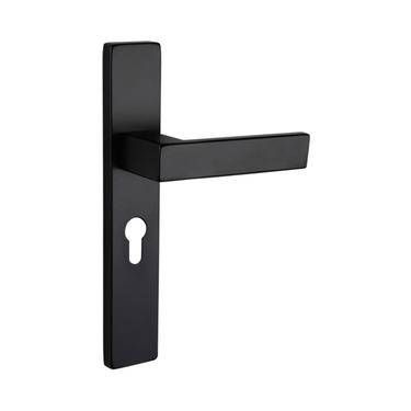 Imperio door handle black with rectangular shield PC55