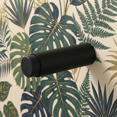 Door stopper modern black 80 mm wall mounting