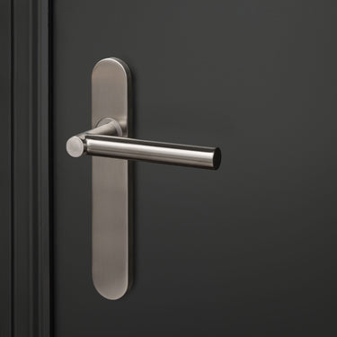 Grossetto door handle stainless steel with rounded shield