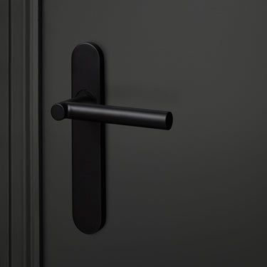 Grossetto door handle black with rounded shield