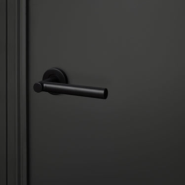 Grossetto door handle black with round rosette