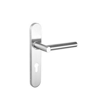 Grossetto door handle stainless steel with rounded shield PC72