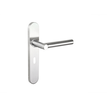 Grossetto door handle stainless steel with rounded shield SL56