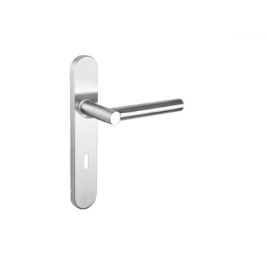 Grossetto door handle stainless steel with rounded shield SL72