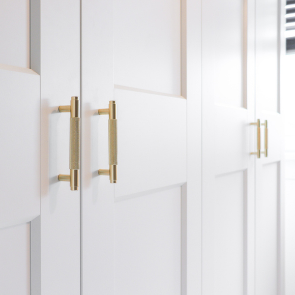 Handle Ribbed Matte Gold 160 mm - Drilling Distance 128 mm