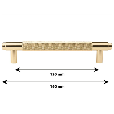 Handle Ribbed Matte Gold 160 mm - Drilling Distance 128 mm