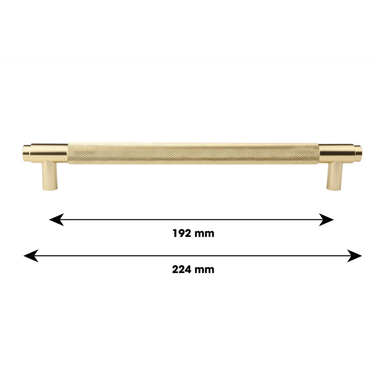 Handle Ribbed Matte Gold 224 mm - Drilling Distance 192 mm