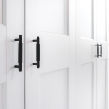 Handle Ribbed black 224 mm - Drilling distance 192 mm