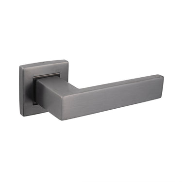 Imperio door handle Gun Metal PVD coated with square rose
