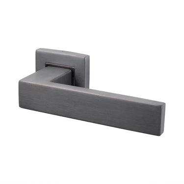 Imperio door handle Gun Metal PVD coated with square rose