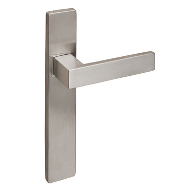 Imperio door handle stainless steel with rectangular shield