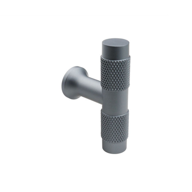 Cabinet knob T-model Ribbed Anthracite 50 mm