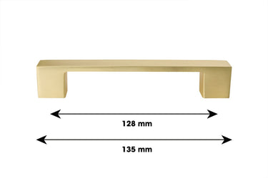 Handle Matte Gold Cube - Drilling distance 128 mm