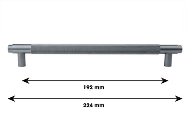 Handle Ribbed Anthracite 224 mm - Drilling distance 192 mm