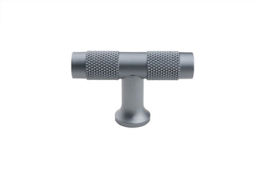 Cabinet knob T-model Ribbed Anthracite 50 mm