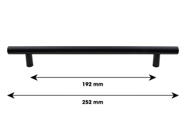 Black bar handle - Drill spacing 192 mm