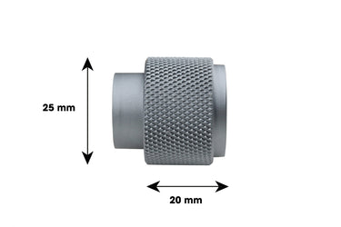 Cabinet knob Ribbed Anthracite 20x25 mm