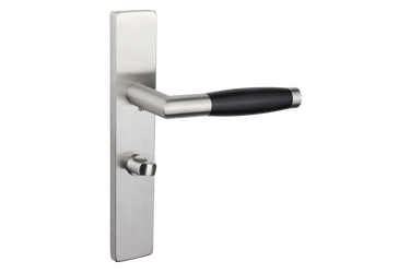 Ascoli door handle stainless steel with rectangular shield WC63/8 bathroom lock
