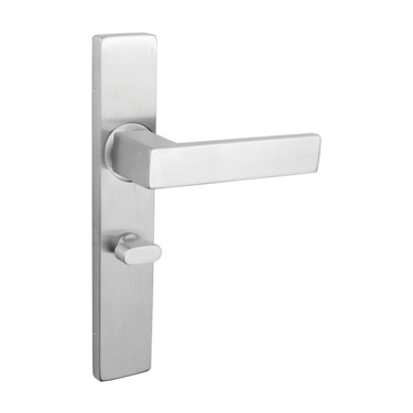 Imperio door handle stainless steel with rectangular shield WC63/8 bathroom lock