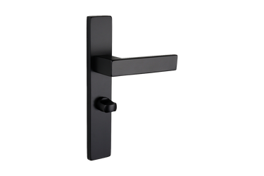 Imperio door handle black with rectangular shield WC63/8 bathroom lock