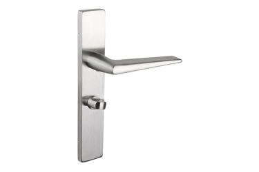 Modena door handle stainless steel with rectangular shield WC63/8 bathroom lock