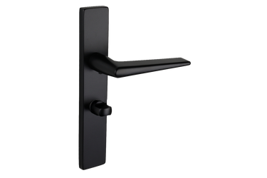Modena door handle black with rectangular shield WC63/8 bathroom lock