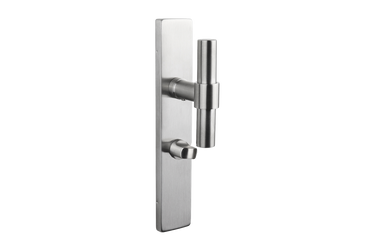 Pesaro door handle stainless steel with rectangular shield WC63/8 bathroom lock