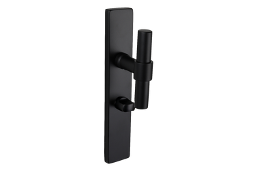 Pesaro door handle black with rectangular shield WC63/8 bathroom lock