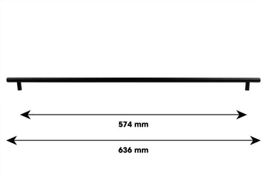 Black bar handle - Drilling distance 576 mm