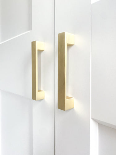 Handle Matte Gold Cube - Drilling distance 192 mm