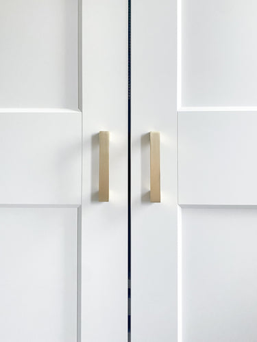 Handle Matte Gold Cube - Drilling distance 128 mm