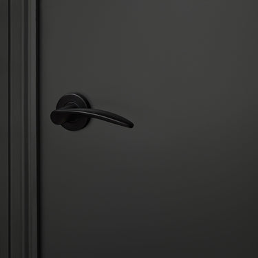 Lodini door handle black with round rosette