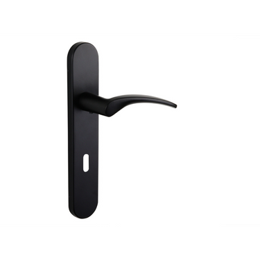 Lodini door handle black with rounded shield SL72