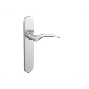 Lodini door handle stainless steel with rounded shield