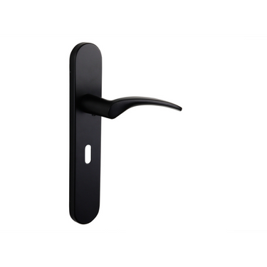 Lodini door handle black with rounded shield SL56