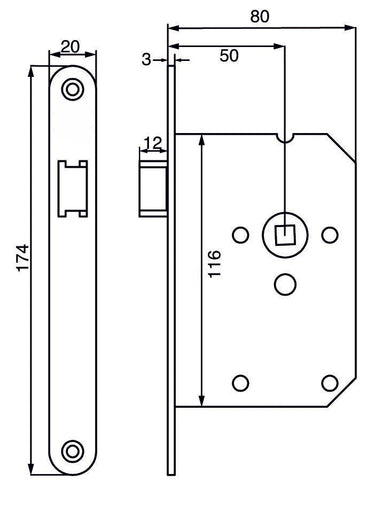 Barrel lock with black front plate