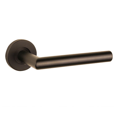 Mantua door handle bronze with round rosette