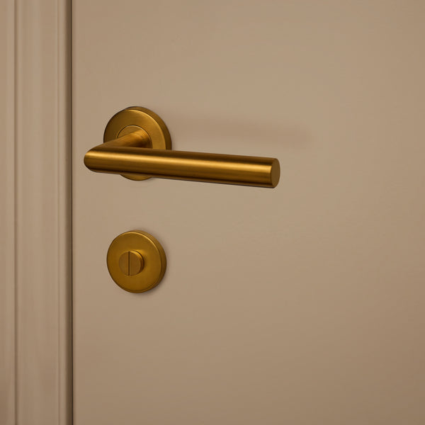 Toilet lock Matt gold round rosette
