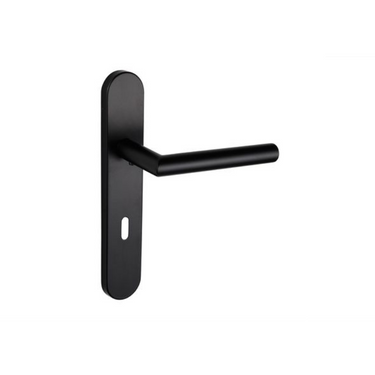 Mantua door handle black with rounded shield - SL72