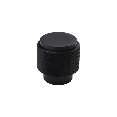 Cabinet knob Ribbed black 20x25 mm