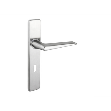 Modena door handle stainless steel with rectangular shield SL72