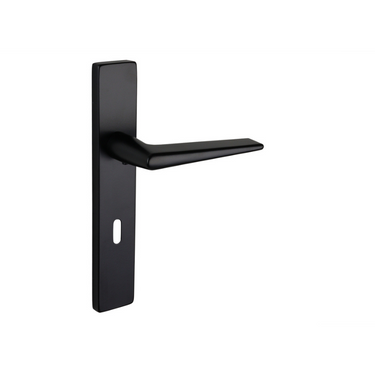Modena door handle black with rectangular shield SL72