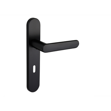 Novara door handle black with rounded shield SL72