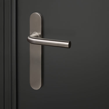 Oristano door handle stainless steel with rounded shield