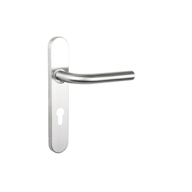 Oristano door handle stainless steel with rounded shield PC72